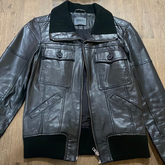 Only Fetti Leather Jacket - Picture 1 of 9